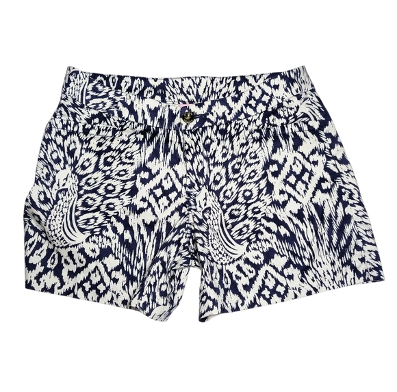 Lilly Pulitzer Bright Navy & White Kelly Pineapple Party Resort Stretch Shorts 2 - Picture 1 of 9